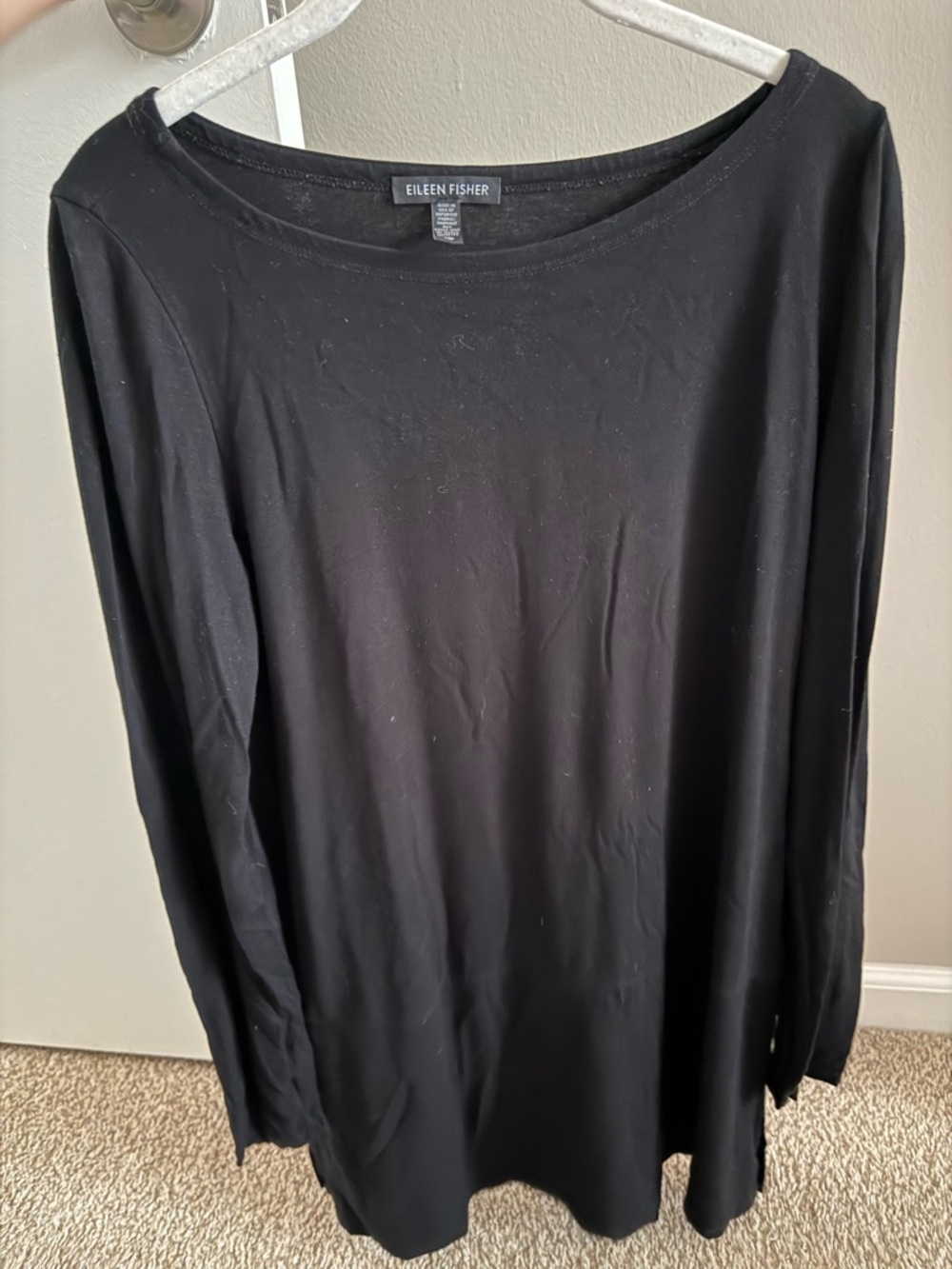 Eileen Fisher Black Long Sleeve Top
